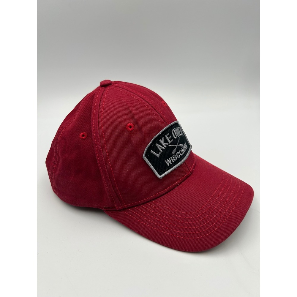Blue 84 Lake Owen Wisconsin Hat Maroon Red Snapback Baseball Cap Oars Patch